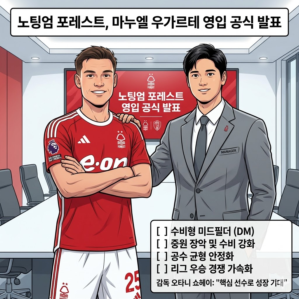 [속보] 노팅엄, 우가르테 영입! 중원 장악 나선다